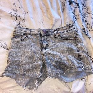 Gray Distressed Jean Shorts